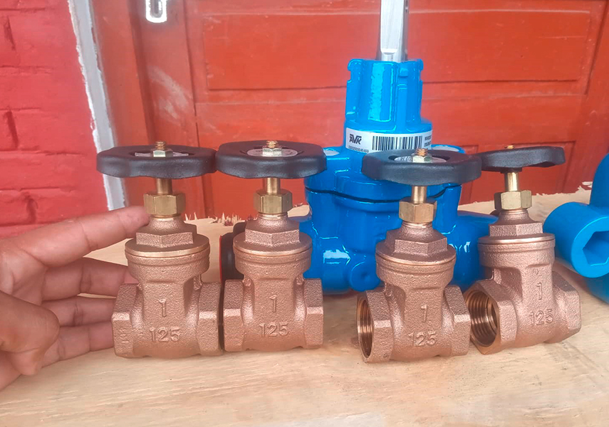 JCH end-of-line brass ball valves and avk service connection valves ready for installation