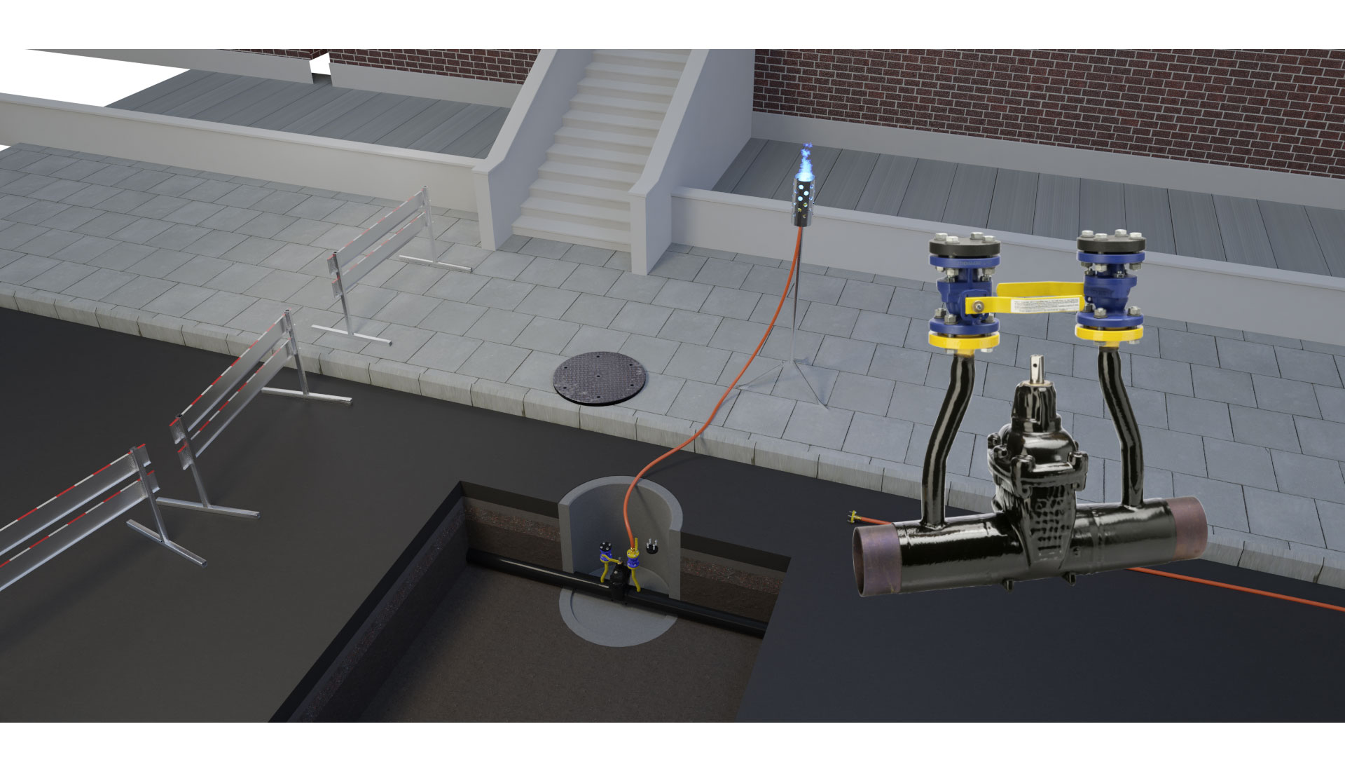 Gate valve with purge points