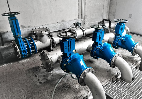 AVK knife gate valves installed in Athens water treatment plan