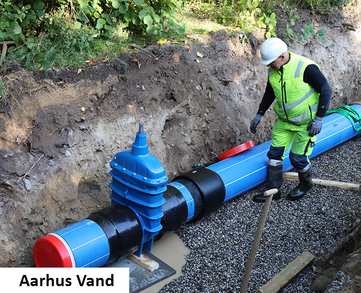 Series 36 AVK gate valve in new big dimensions installed at Aarhus Vand in Aarhus, Denmark