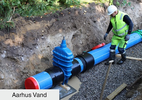 Series 36 AVK gate valve in new big dimensions installed at Aarhus Vand in Aarhus, Denmark